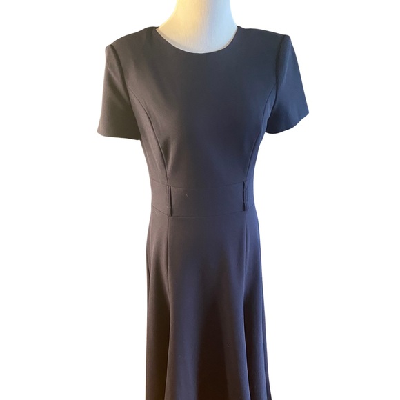 Calvin Klein Navy Fit & Flare Short Sleeve Dress Size 4 - Picture 2 of 7